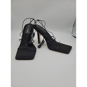 Good American Cage Strappy Gladiator Heel Sandals Womens 9 (40) Black NEW $195